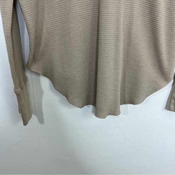 BABATON The Group Cream Thermal Cowl Neck Waffle Knit Long Sleeve Top Sz Small - Picture 8 of 14